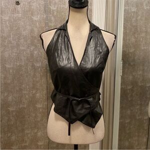 Miami genuine leather wrap top, US6